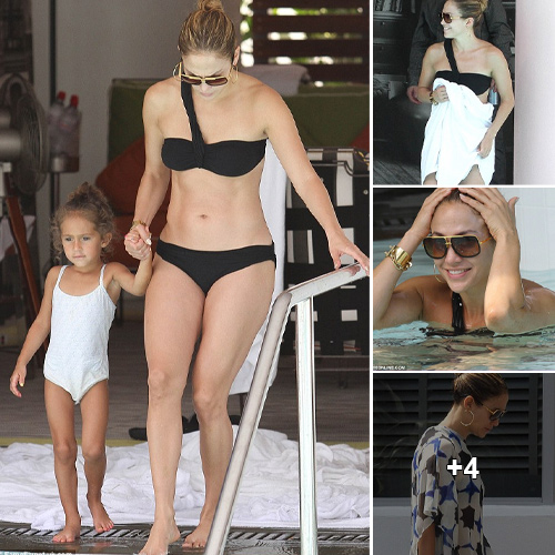 “Jennifer Lopez Rocks a Stylish Strapless Bikini, Exuding Confidence Despite Moments of Insecurity”