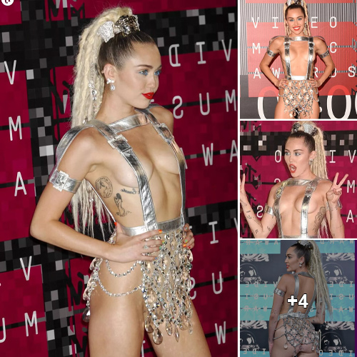 Miley Cyrus Rocks the Red Carpet at the 2015 MTV VMAs in Risque Versace Ensemble and Lorraine Schwartz Diamonds