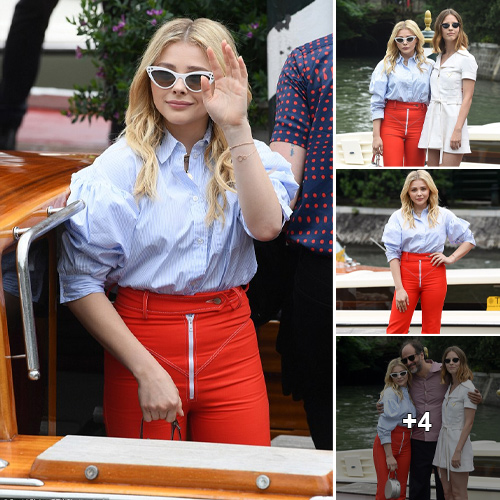 “Chloe Grace Moretz Stuns in Red High-Waisted Trousers at Venice Film Festival’s Fifth Day”